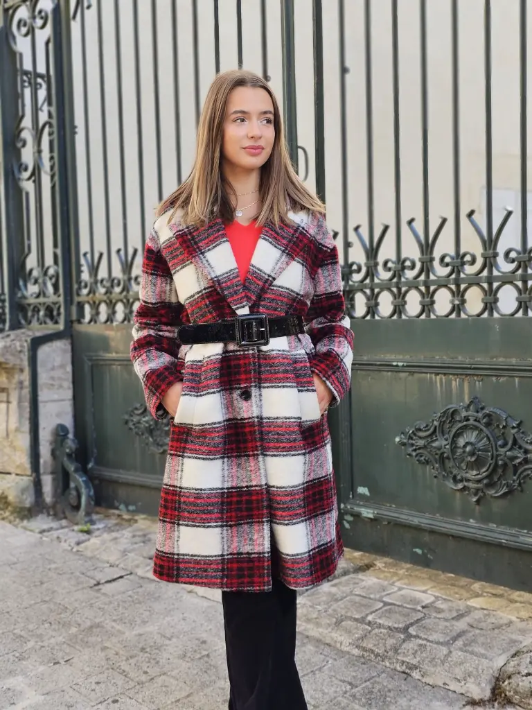 TandM.Liu Jo manteau à carreaux laine polyester 7-min.webp